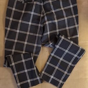 New York & Company Stretch Slim Ponte Cropped Pant Black White Size 12